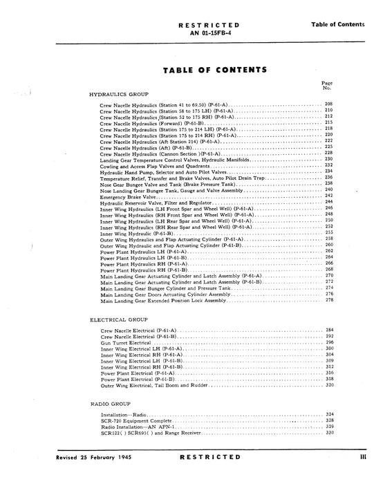 Northrop Aircraft Inc. P-61A,B 1944 Illustrated Parts Catalog (01-15FB-4)