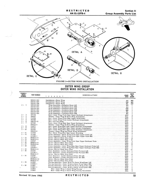 Northrop Aircraft Inc. P-61A,B 1944 Illustrated Parts Catalog (01-15FB-4)