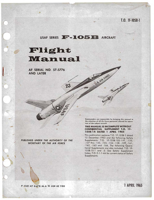 Republic Aviation F-105B USAF Flight Manual 1965 (1F-105B-1)