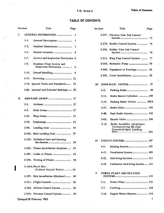 DeHavilland U-6A USAF Aircraft Maintenance Manual (1U-6A-2)