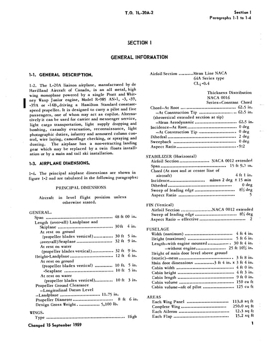 DeHavilland U-6A USAF Aircraft Maintenance Manual (1U-6A-2)