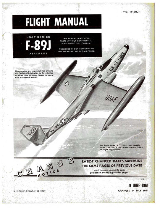 Northrop Aircraft Inc. F-89J Scorpion Flight Handbook (1F-89J-1)