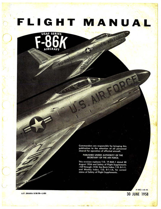 North American F-86K 1958 Flight Manual (1F-86K-1)