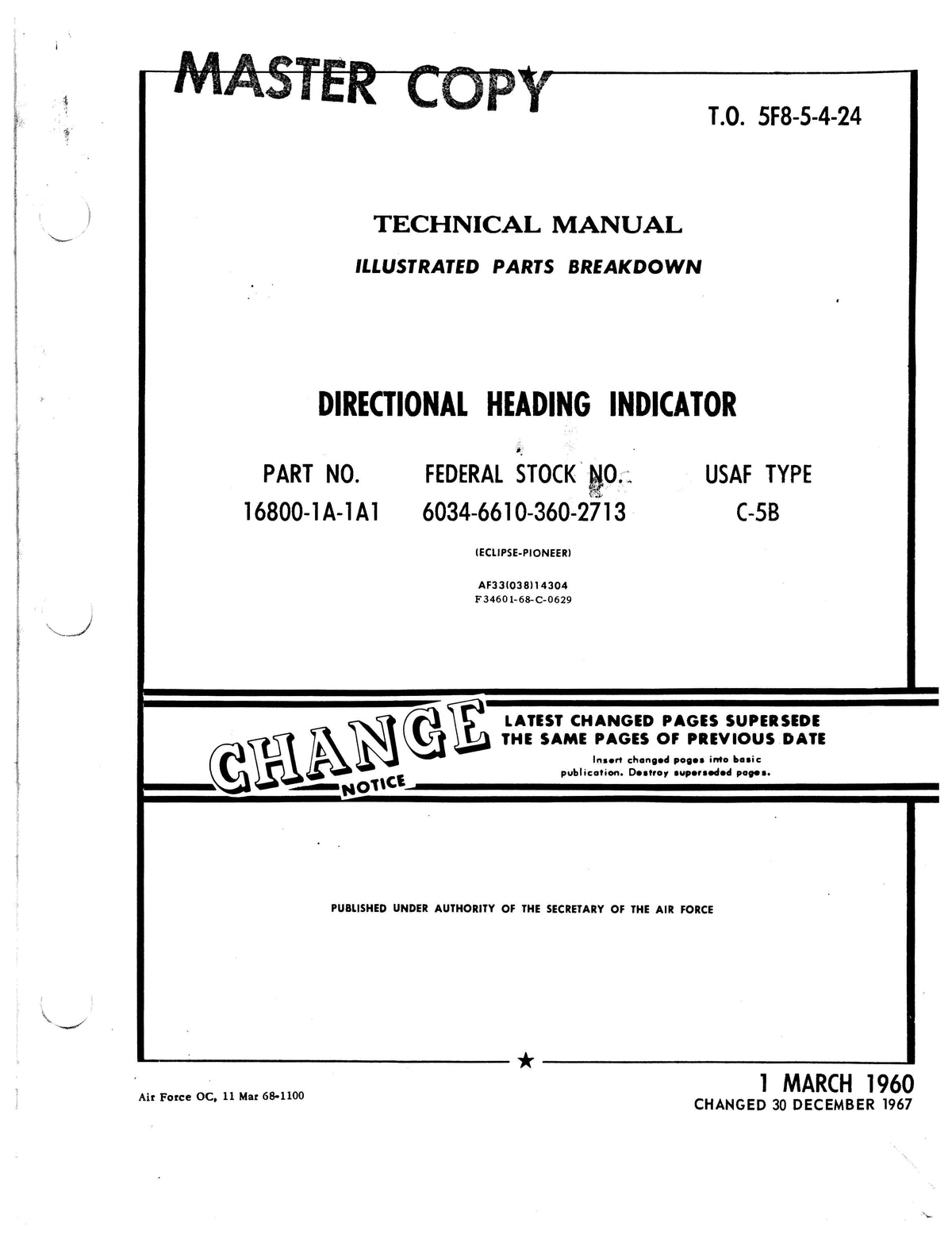 Eclipse-Pioneer Directional Heading Indicator 16800-1A-1A1 Illustrated ...