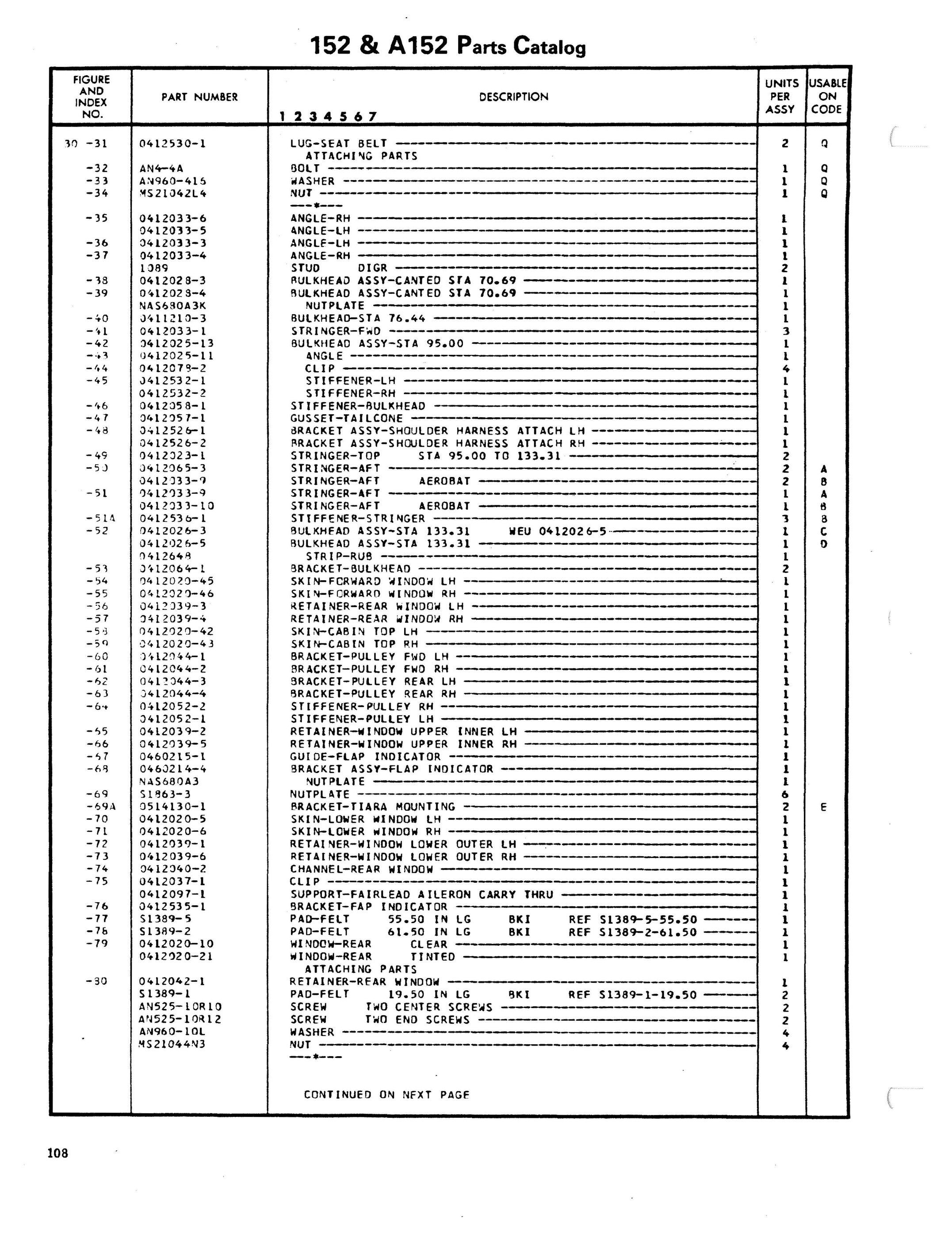 Cessna Model 152 Series 1978 thru 1985 Illustrated Parts Catalog ...