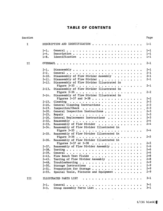 Bendix Flow Dividers with RS & RSA Fuel Injection Systems Parts List #'s 2524057-2 thru 2524640-2 OH with Parts Form 15-540B