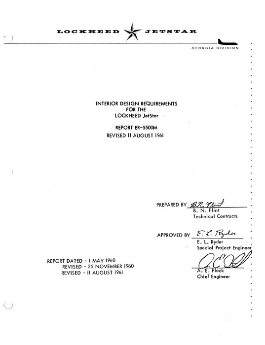 Lockheed Jetstar Interior Design Requirements Report ER-5500M