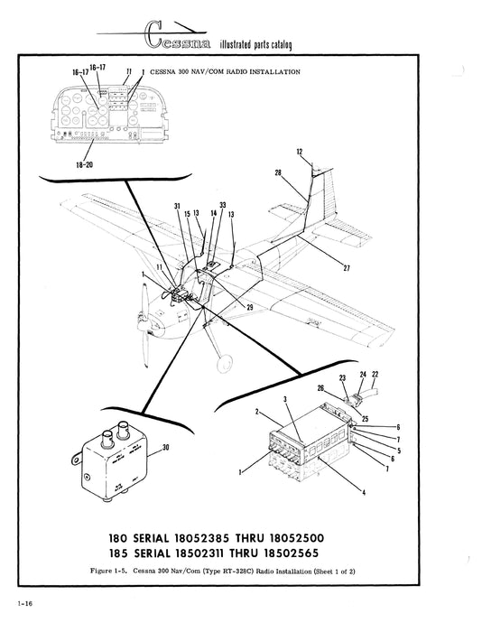 Cessna Avionic Installations Models 180/185/207 Series 1974-75 Service/ Parts Manual