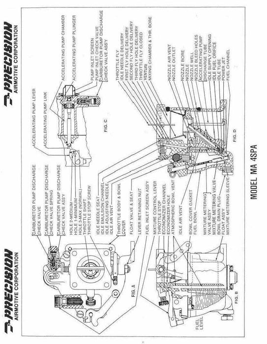 Marvel-Schebler/Precision MA3A, MA3PA,MA3SPA,MA4SPA 1993 Service Manual & Troubleshooting (FSM-OH1)