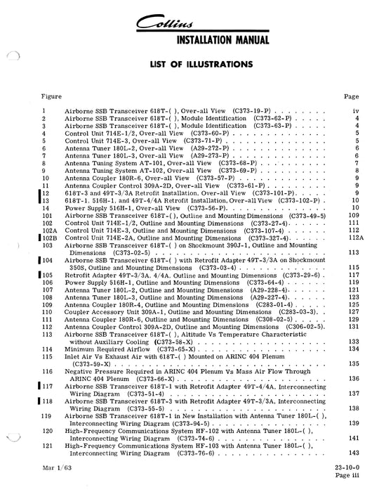 Collins Airborne SSB Transceivers 618T-1, 618T-2, 618T-3 Installation Manual 520-5970006-201116