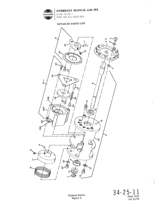 Collins 614E-10/10( ) Flight Director Control Overhaul Manual with Parts List 523-0759435-511113