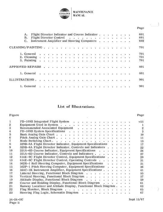 Collins FD-109B Integrated Flight System Maintenance Manual With Installation Data 523-0759658-001114