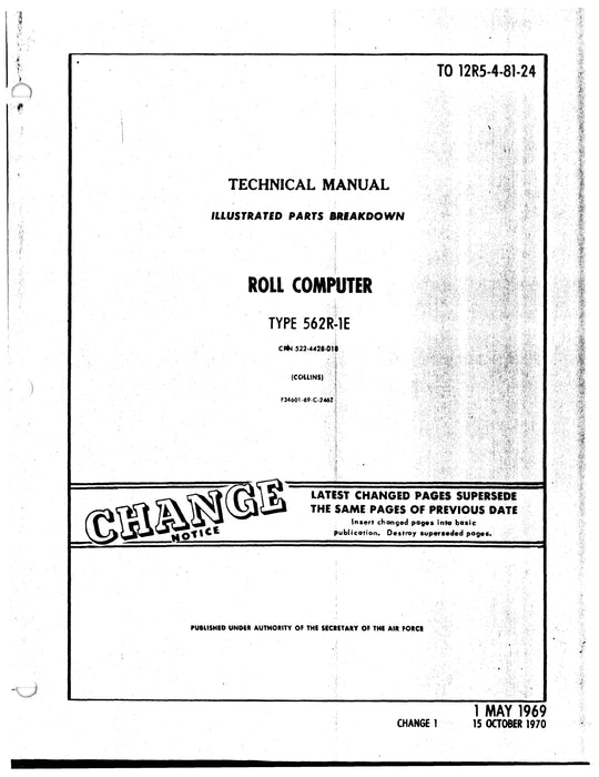 Collins 562R-1E Roll Computer Illustrated Parts Manual TO 12R5-4-81-24