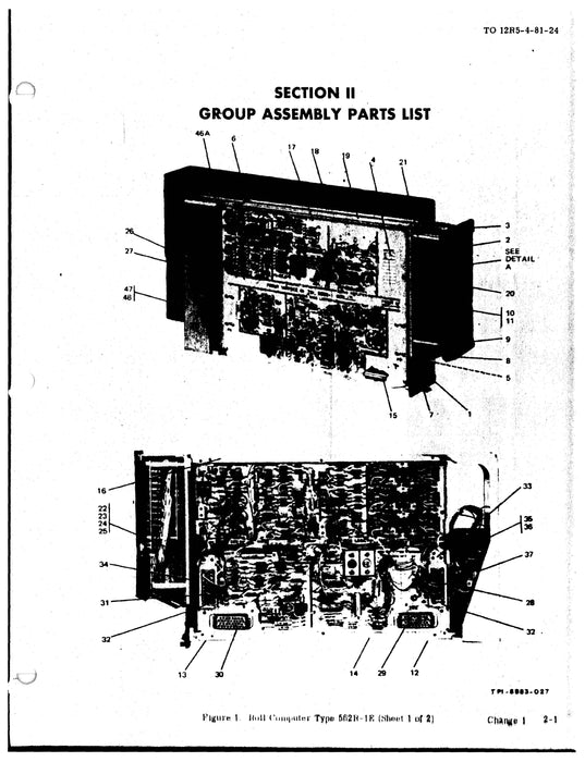 Collins 562R-1E Roll Computer Illustrated Parts Manual TO 12R5-4-81-24