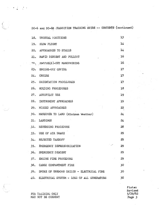 Douglas DC-6/7 Basic Flight Officer Program