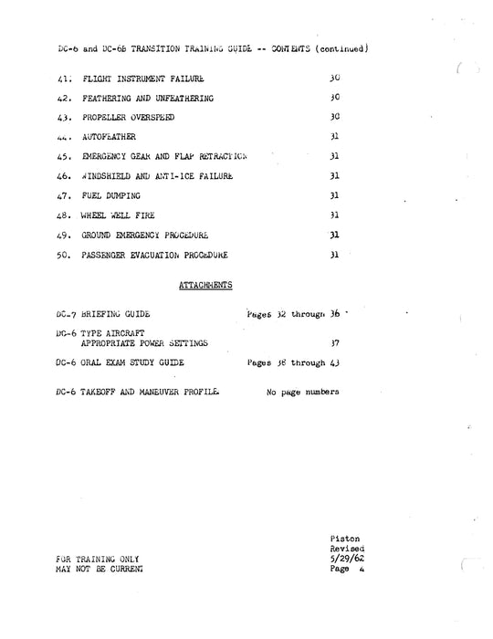 Douglas DC-6/7 Basic Flight Officer Program