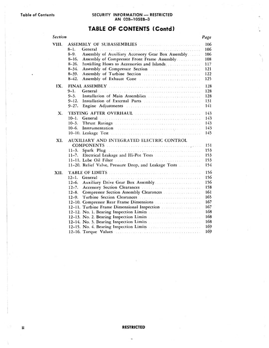 General Electric J47-GE-17 Turbo-Jet Engine Overhaul Instructions AN 02B-105EB-3