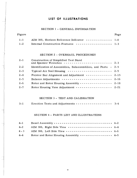 Beechcraft H-14 Autopilot AIM 300 Horizon Reference Indicator Overhaul Instructions 92-30615