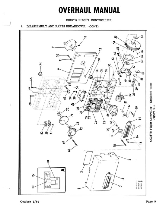 Beechcraft H-14 Autopilot CG217B1, B2, B3 Flight Controller Overhaul Instructions 92-30104B