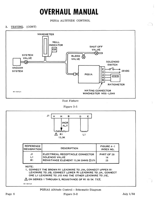 Beechcraft H-14 Autopilot PG51A1 Altitude Control Overhaul Instructions 92-30107A1