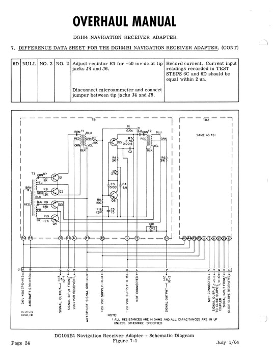 Beechcraft H-14 Autopilot DG104A1, B1 Adapter Overhaul Instructions 92-30230