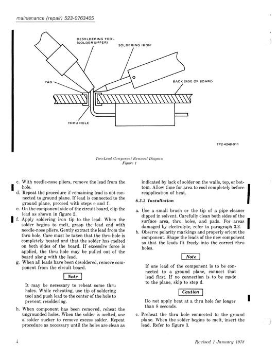 Collins Repair (Maintenance) Instructions for Planar Assemblies and Cables 523-0763405-003G18