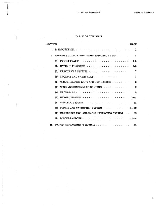 McDonnell Douglas C-47A, B, D Winterization Instruction and Check List 01-40N-9