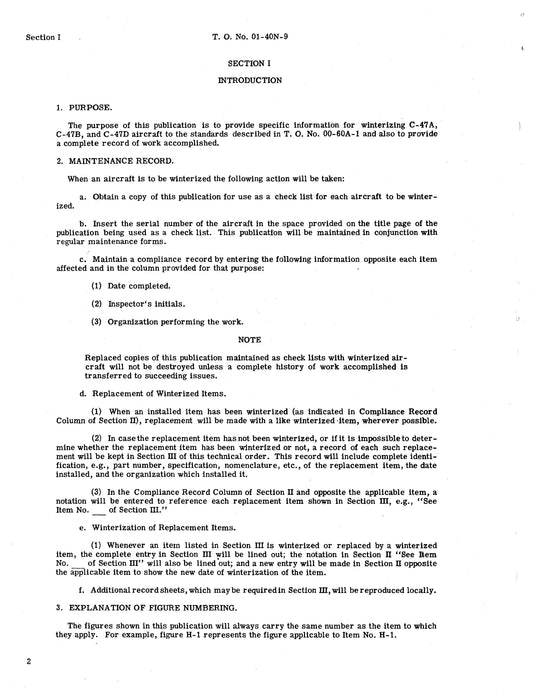 McDonnell Douglas C-47A, B, D Winterization Instruction and Check List 01-40N-9