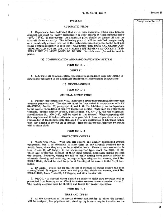 McDonnell Douglas C-47A, B, D Winterization Instruction and Check List 01-40N-9