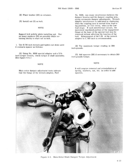 Hughes 300 Model 269B Helicopter Maintenance Instructions 1965