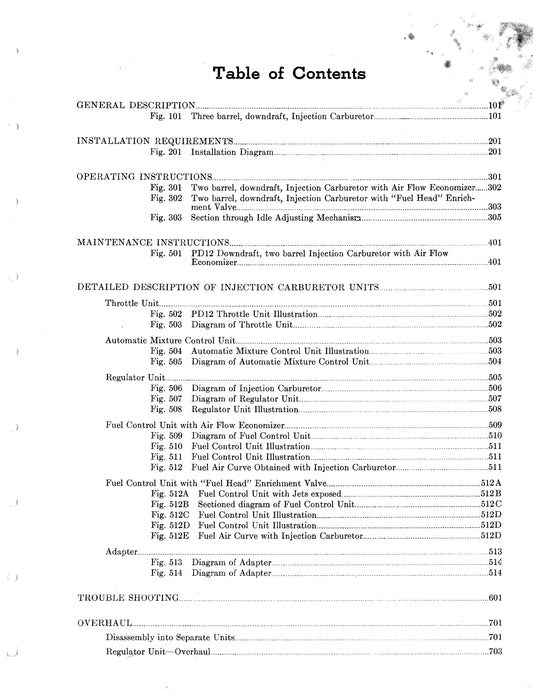 Bendix Stromberg Injector Carburetor PT-13 Description and Instructions Form No. 10-262A