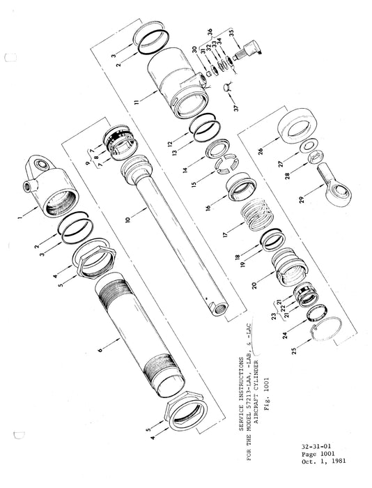 Cessna Aircraft Cylinder Model 57213-LAA, -LAB, &-LAC Service Instructions