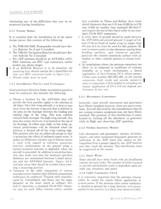 Collins Micro Line Installation Instruction Manual 523-0768761-00111A