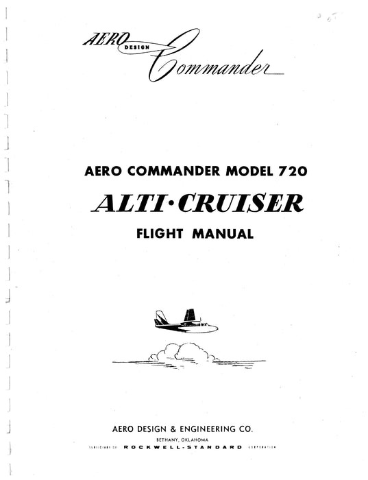 Aero Commander 720 Alti-Cruiser Flight Manual 1958