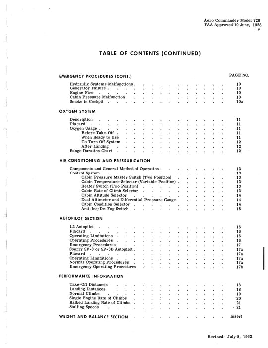 Aero Commander 720 Alti-Cruiser Flight Manual 1958