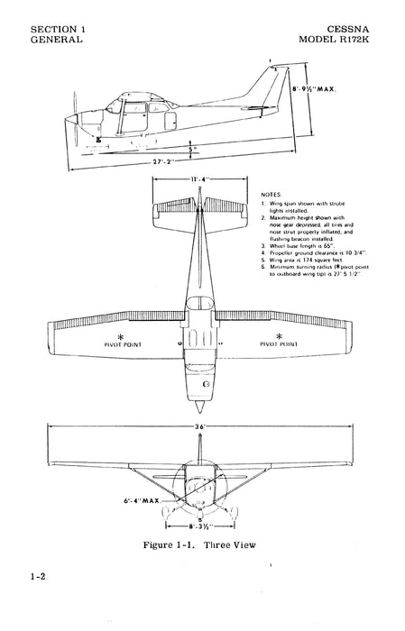 Cessna R172K Hawk XP 1977 Pilot's Operating Handbook D1083-13