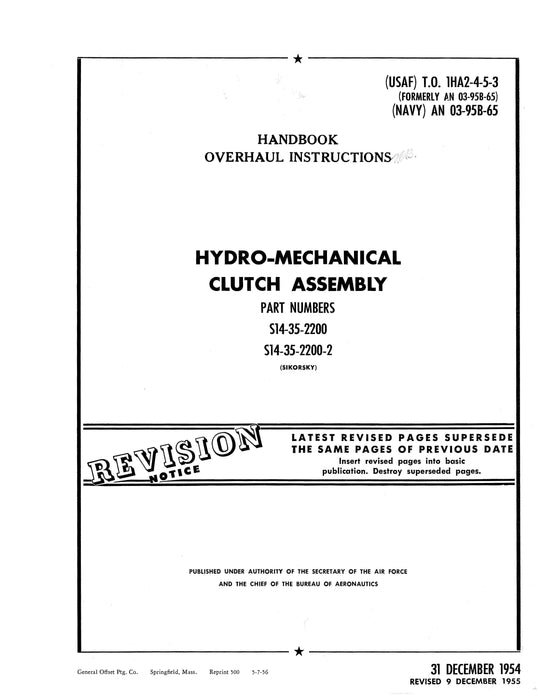 Sikorsky Helicopters Hydro-Mechanical Clutch Assembly Overhaul Manual (1HA2-4-5-3)