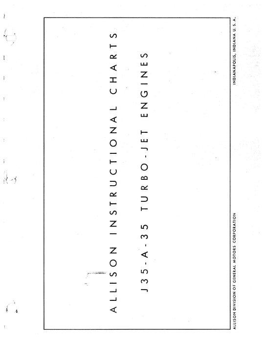 Allison Instructional Charts J35-A-35 Turbo Jet Engines 1953