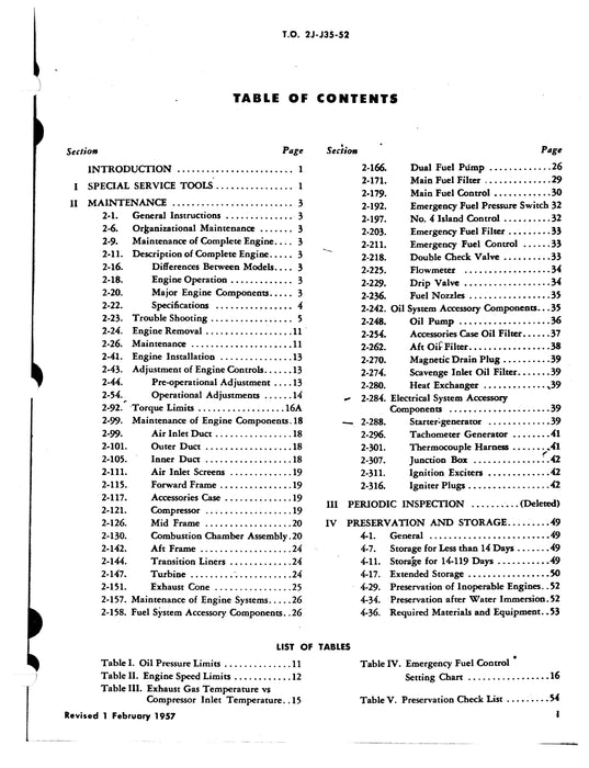 Allison J35-A-29 & -29A Service Instructions 2J-J35-52