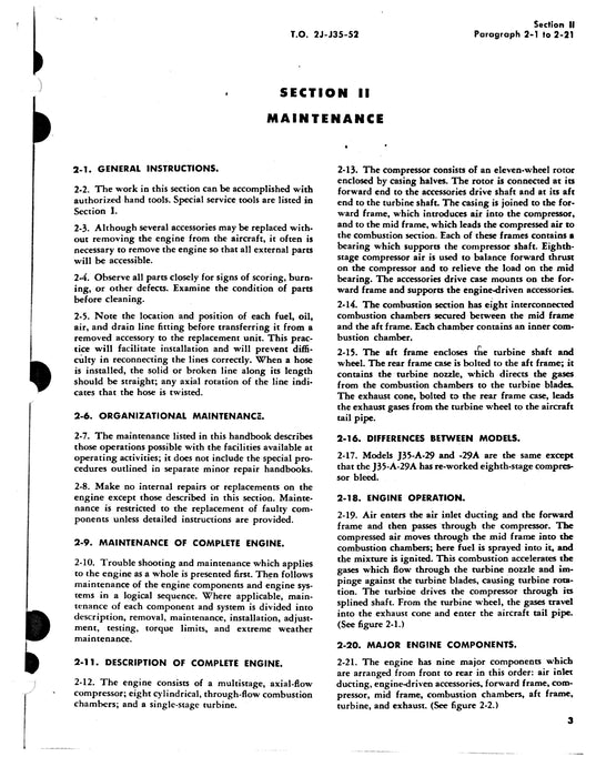 Allison J35-A-29 & -29A Service Instructions 2J-J35-52