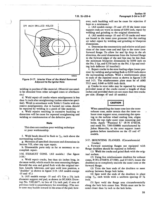 Allison J35 Series Turbo-Jet Aircraft Engines Field Maintenance and Replacement 2J-J35-6