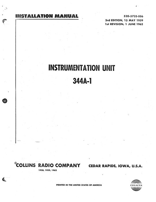 Collins 344A-1 Instrumentation Unit Installation Manual (520-5732-006)