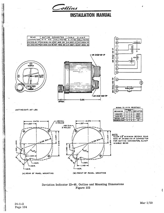 Collins 344A-1 Instrumentation Unit Installation Manual (520-5732-006)