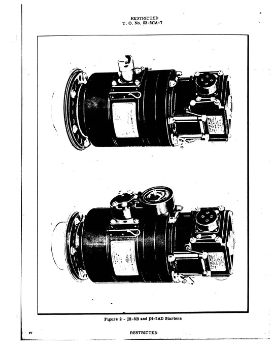 Jack & Heintz JH-5 and JH-10 Starters, Electric Instructions with Parts Catalog 03-5CA-7