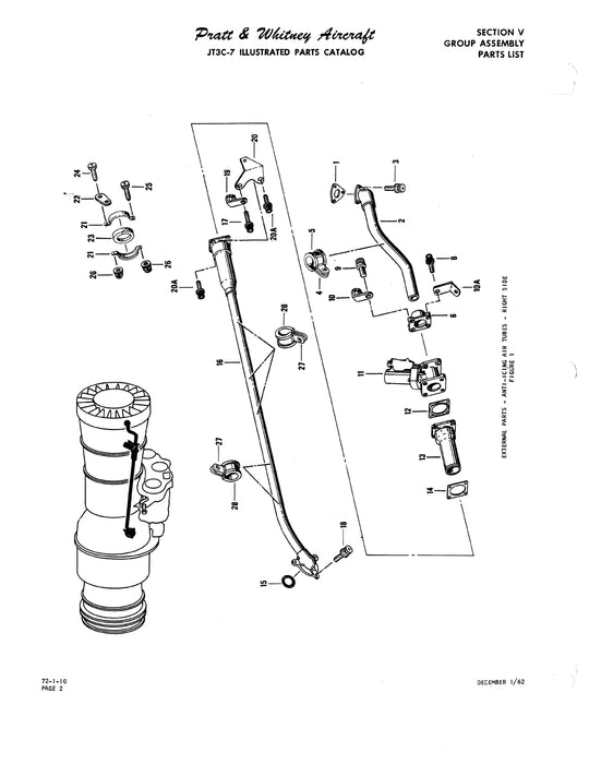 Pratt & Whitney JT3C-7 & JT3C-12 Turbojet Engines Illustrated Parts Catalog Part No. 395956