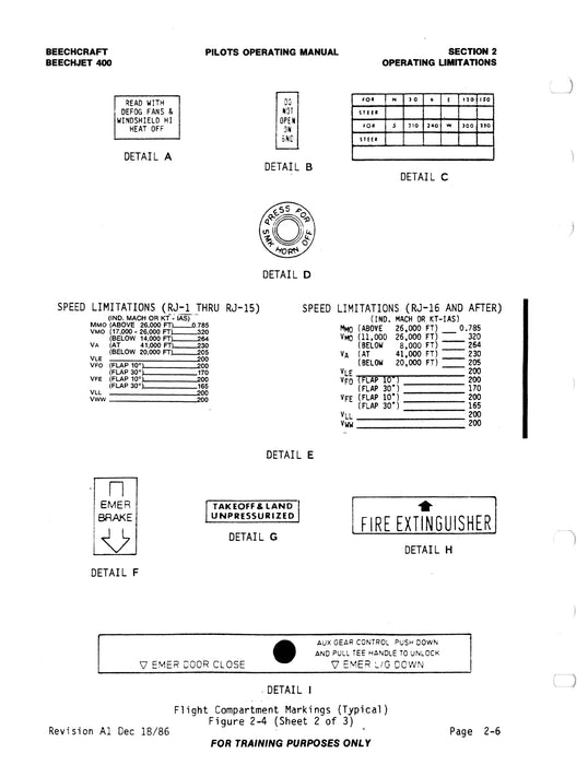 Beech Beechjet 400 POH & Flight Manual FlightSafety Training Manual