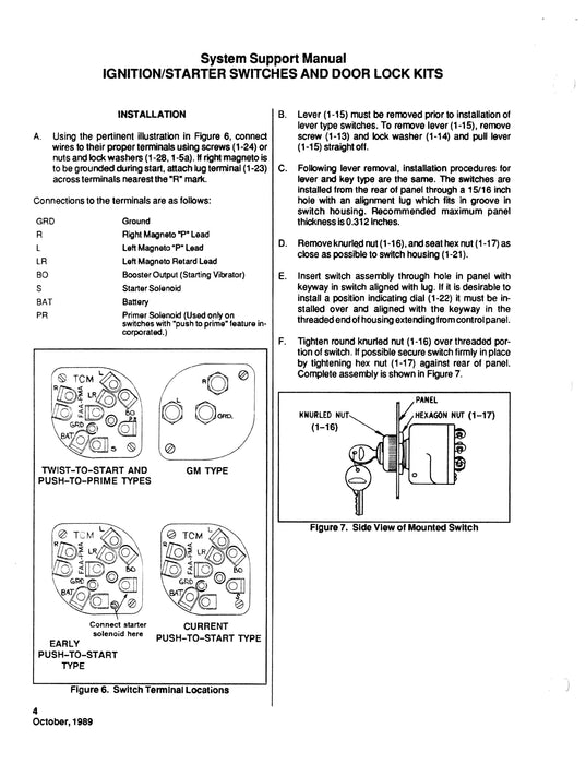 Continental Ignition/Starter Switches and Door Lock Kits Maintenance & Parts X43002