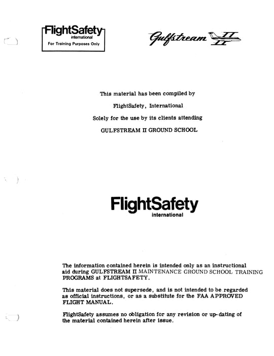 Grumman Gulfstream II 1159 FlightSafety Initial Study Guide