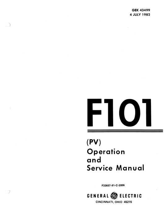 General Electric F101-GE-100 PV Operation and Service Manual GEK 43499