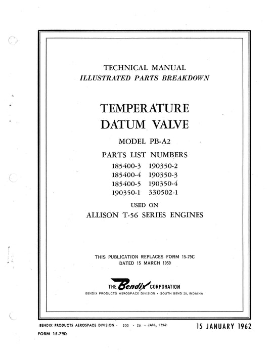 Bendix Temperature Datum Valve Model PB-A2 Illustrated Parts Form # 15-79D